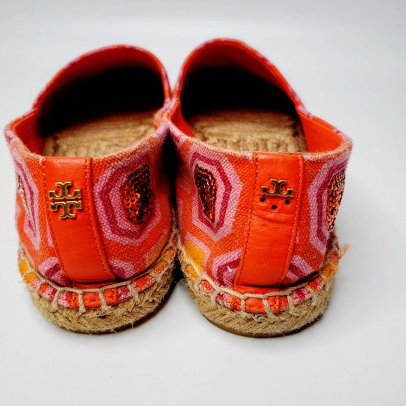 Tory Burch Cecily Sequin Pattern Slip On Flat Espadrilles 7M - Picture 6 of 14